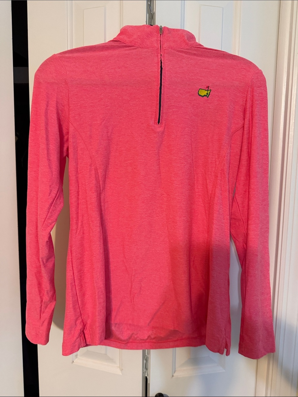 Masters Coral Pink Quarter-Zip Pullover with Embroidered Logo